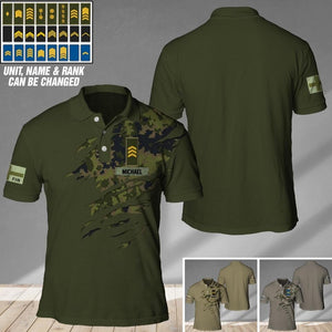 Personalized Finland Veteran/ Solider Camo Polo Shirts 3D Printed QTDT1807