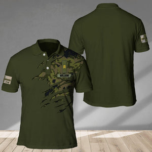 Personalized Finland Veteran/ Solider Camo Polo Shirts 3D Printed QTDT1807