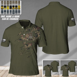 Personalized Poland Veteran/ Solider Camo Polo Shirts 3D Printed QTDT1807