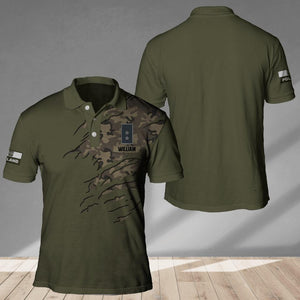 Personalized Poland Veteran/ Solider Camo Polo Shirts 3D Printed QTDT1807