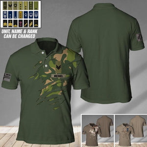 Personalized Norway Veteran/ Solider Camo Polo Shirts 3D Printed QTDT1807