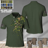 Personalized Norway Veteran/ Solider Camo Polo Shirts 3D Printed QTDT1807