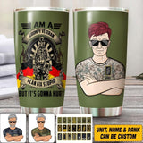 Personalized I Am A Grumpy German Veteran I Can Fix Stupid  Tumbler Printed QTVQ1807