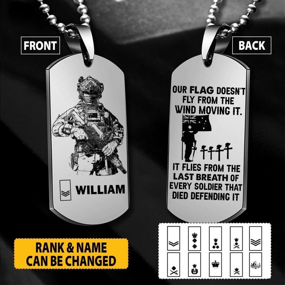 Personalized Australian Soldier/Veterans Necklaces Printed 22JUY-HY18