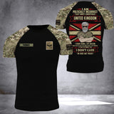 Personalized UNITED KINGDOM Oldman Soldier/ Veteran Tshirt 3D Printed DHDT1807