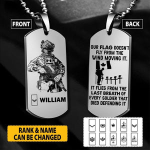Personalized Canadian Soldier/Veterans Necklaces Printed 22JUY-HY18