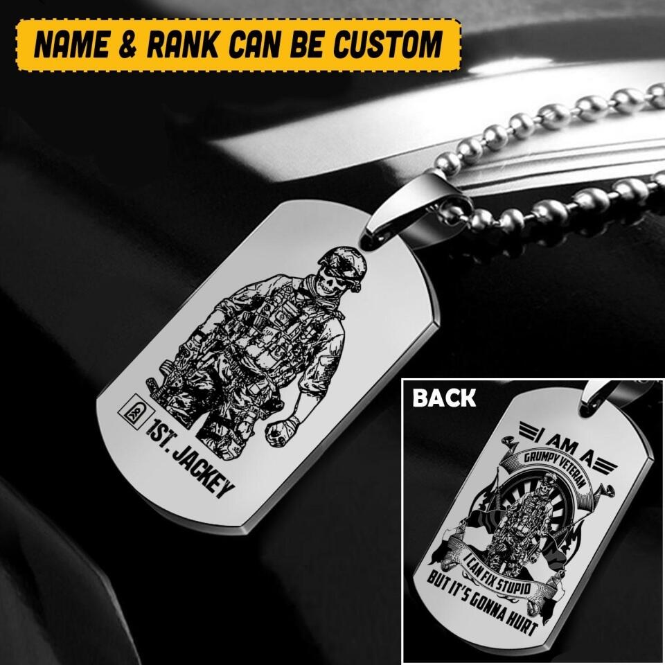 Personalized I Am A Grumpy German Veteran I Can Fix Stupid  Necklaces Printed QTVQ1807