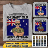 Personalized Australian Veterans/Soldier Tshirt Printed 22JUY-HY18