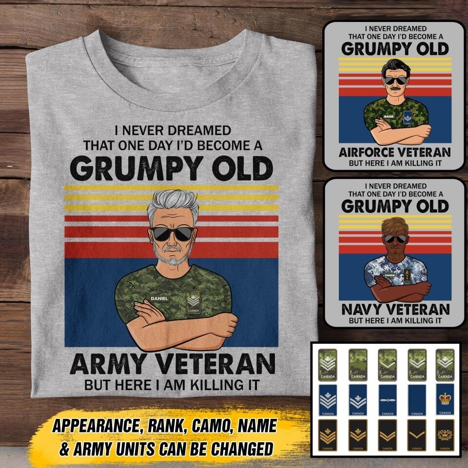 Personalized Canadian Veterans/Soldier Tshirt Printed 22JUY-HY18
