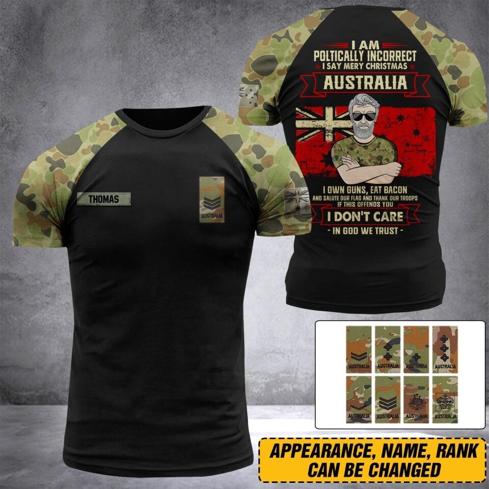Personalized AUSTRALIA Oldman Soldier/ Veteran Tshirt 3D Printed DHDT1807