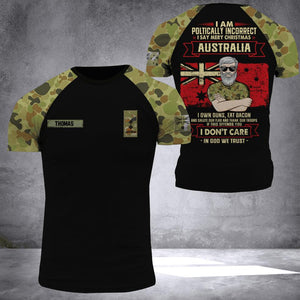 Personalized AUSTRALIA Oldman Soldier/ Veteran Tshirt 3D Printed DHDT1807