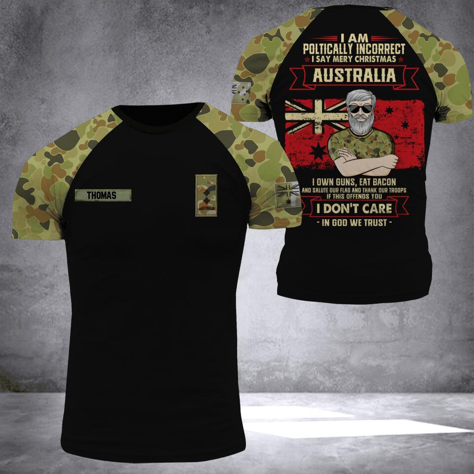 Personalized AUSTRALIA Oldman Soldier/ Veteran Tshirt 3D Printed DHDT1807