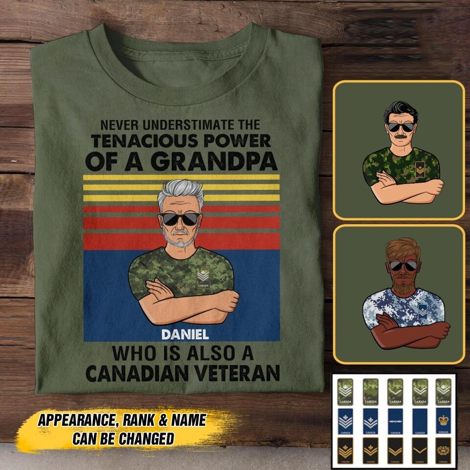 Personalized Canadian Veterans/Soldier Tshirt Printed 22JUY-HC18