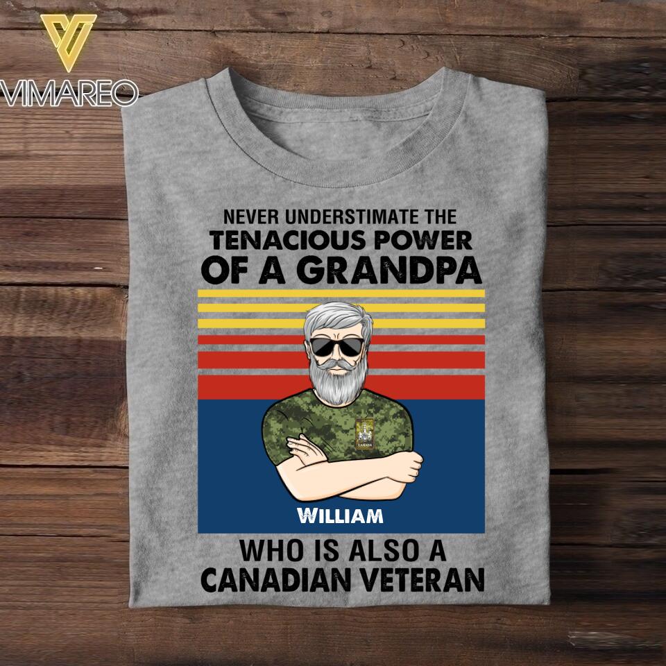 Personalized Canadian Veterans/Soldier Tshirt Printed 22JUY-HC18