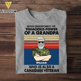 Personalized Canadian Veterans/Soldier Tshirt Printed 22JUY-HC18