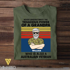 Personalized Australian Veterans/Soldier Tshirt Printed 22JUY-HC18