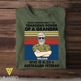 Personalized Australian Veterans/Soldier Tshirt Printed 22JUY-HC18