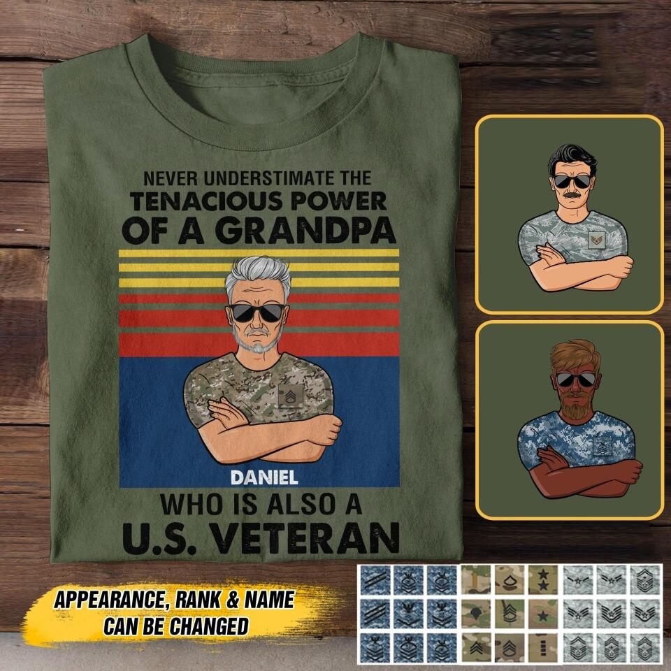 Personalized U.S Veterans/Soldier Tshirt Printed 22JUY-HC18
