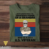 Personalized U.S Veterans/Soldier Tshirt Printed 22JUY-HC18