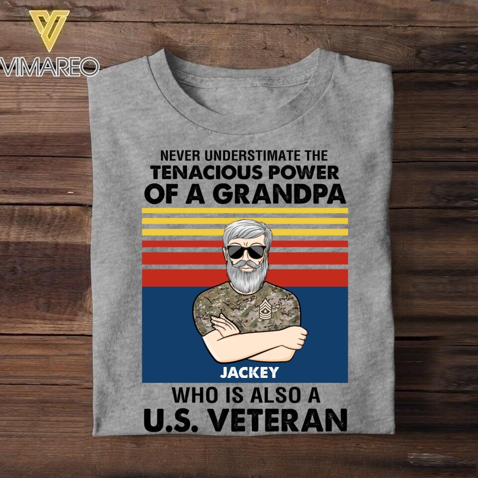 Personalized U.S Veterans/Soldier Tshirt Printed 22JUY-HC18