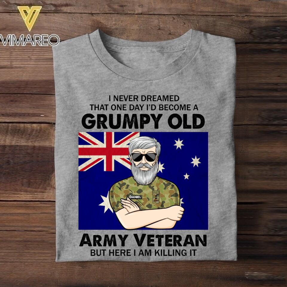 Personalized Australian Veterans/Soldier Tshirt Printed 22JUY-HY18