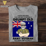 Personalized Australian Veterans/Soldier Tshirt Printed 22JUY-HY18