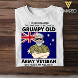 Personalized Australian Veterans/Soldier Tshirt Printed 22JUY-HY18