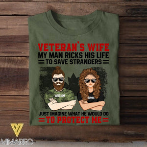 Personalized Canadian Veterans's Wife  Tshirt Printed QTDT1807