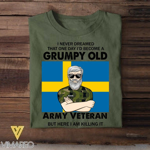 Personalized Swedish Veterans/Soldier Tshirt Printed 22JUY-HY18
