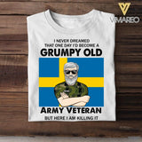 Personalized Swedish Veterans/Soldier Tshirt Printed 22JUY-HY18