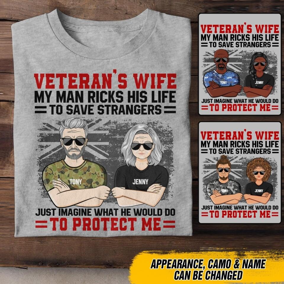 Personalized Canadian Veterans's Wife  Tshirt Printed QTDT1807