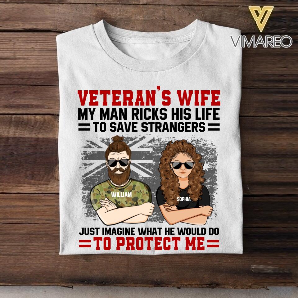 Personalized Australian Veterans's Wife  Tshirt Printed QTDT1807
