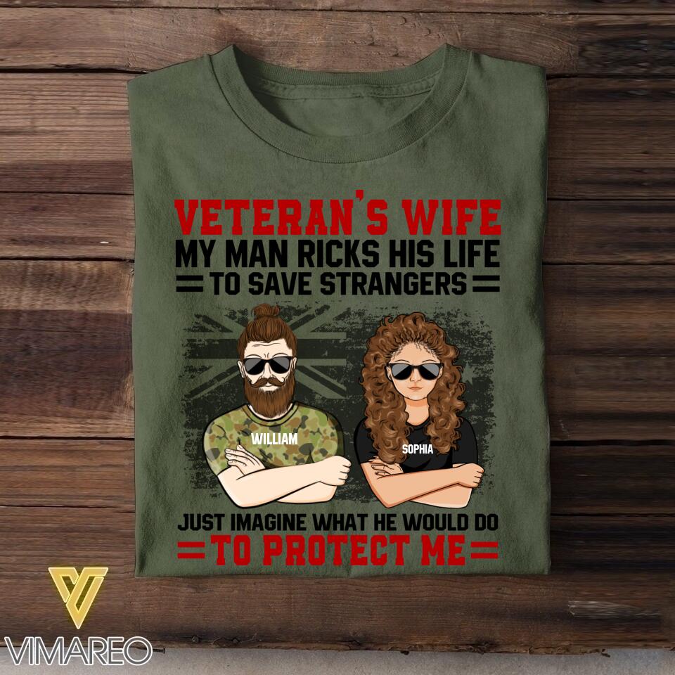 Personalized Australian Veterans's Wife  Tshirt Printed QTDT1807