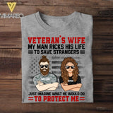 Personalized US Veterans's Wife  Tshirt Printed QTDT1807