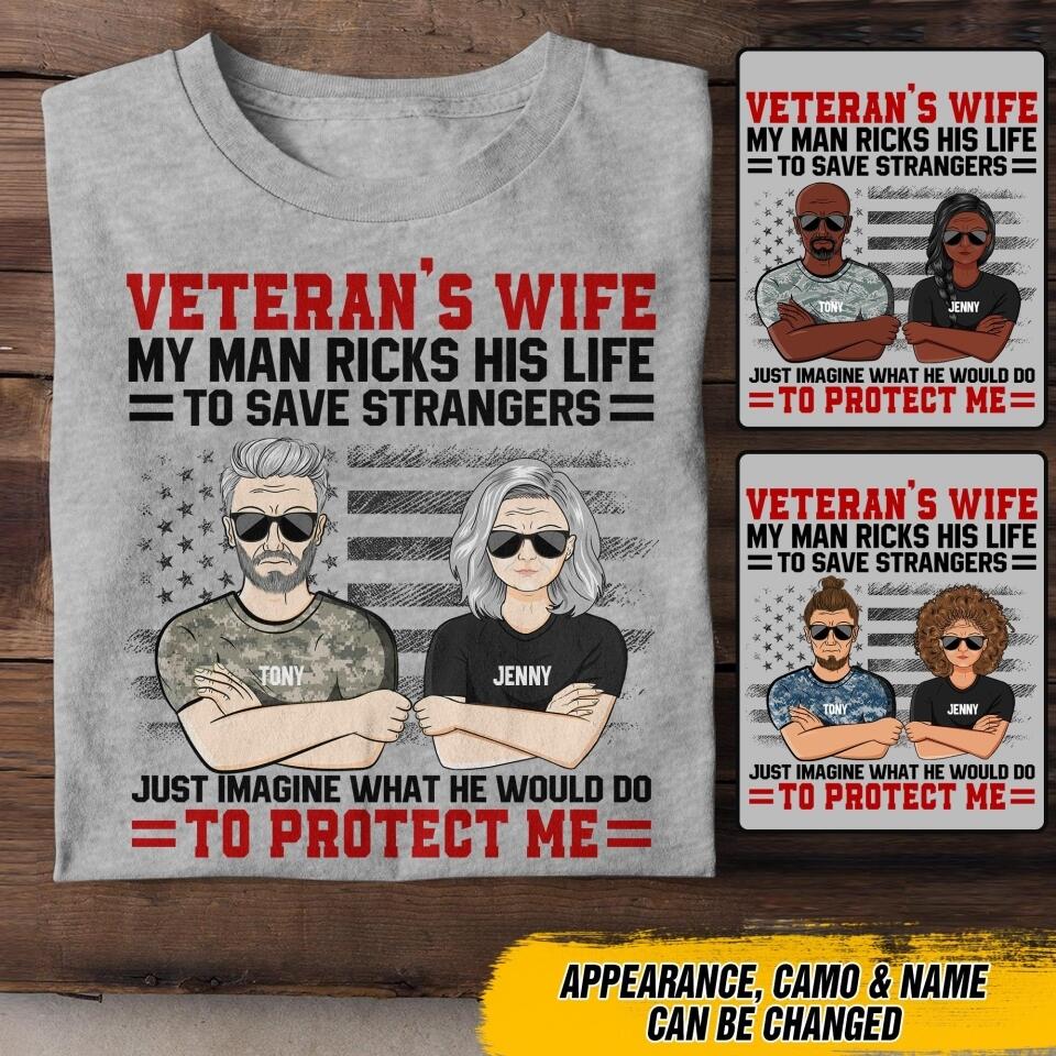 Personalized US Veterans's Wife  Tshirt Printed QTDT1807