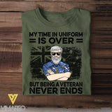 Personalized My Time In Uniform Is Over But Being A Australian Veteran Never Ends Tshirt Printed QTDT1907
