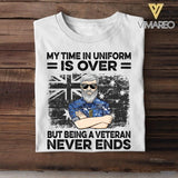 Personalized My Time In Uniform Is Over But Being A Australian Veteran Never Ends Tshirt Printed QTDT1907