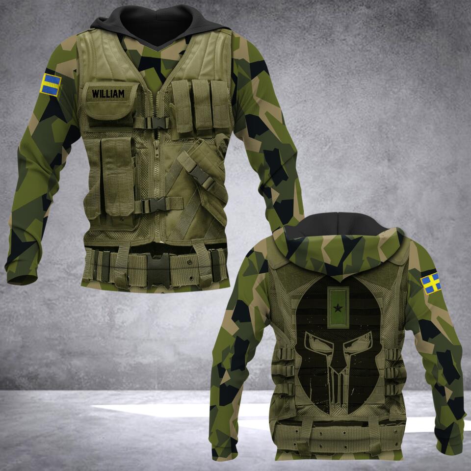 Personalized Sweden Veteran/ Solider Camo Hoodie 3D Printed DHHQ1807