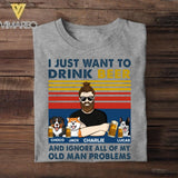 Personalized I Just Want To Drink Beer And Love Dog Tshirt Printed 22JUY-HC19