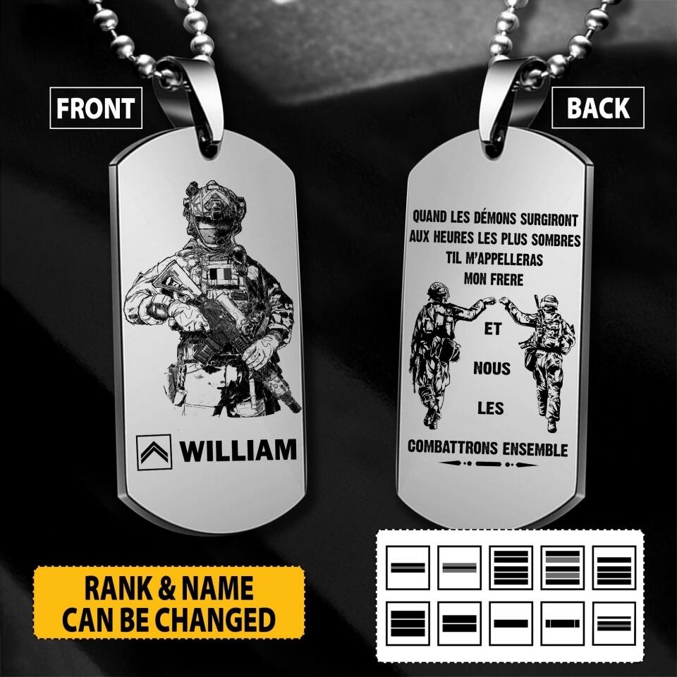 Personalized French Veterans/Soldier Necklaces Printed 22JUY-HY19