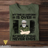 Personalized My Time In Uniform Is Over But Being A Canadian Veteran Never Ends Tshirt Printed QTDT1907