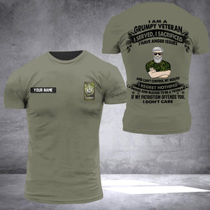 Personalized CANADA I Am A Grumpy Veteran Oldman Soldier/ Veteran Tshirt 3D Printed DHHQ1807