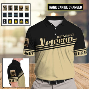 Personalized British Army Veteran Polo Shirts 3D Printed DHHC1907
