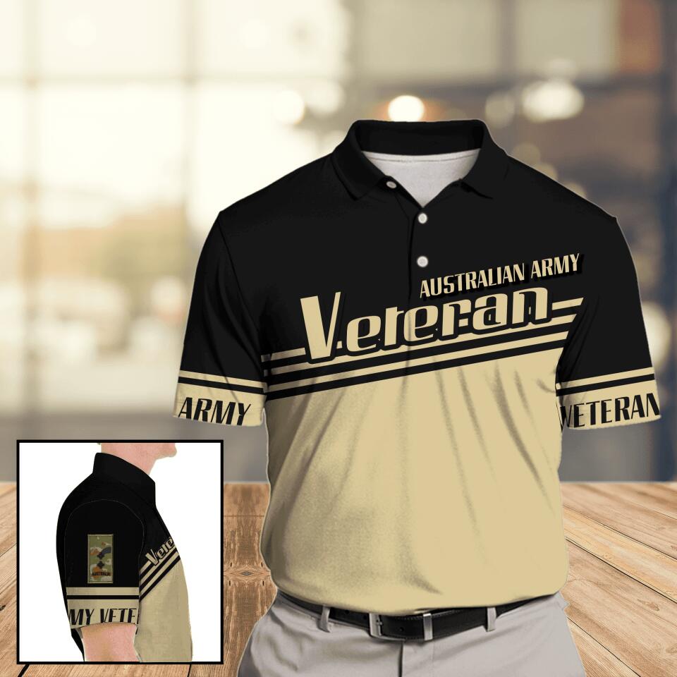 Personalized Australian Army Veteran Polo Shirts 3D Printed DHHC1907