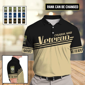 Personalized Canadian Army Veteran Polo Shirts 3D Printed DHHC1907