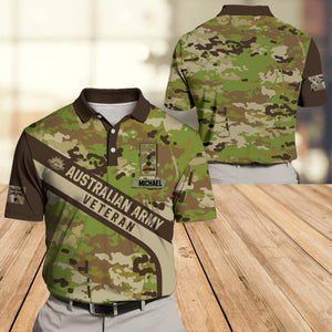 Personalized Australia Army Veteran Polo Shirts 3D Printed DHDT1907