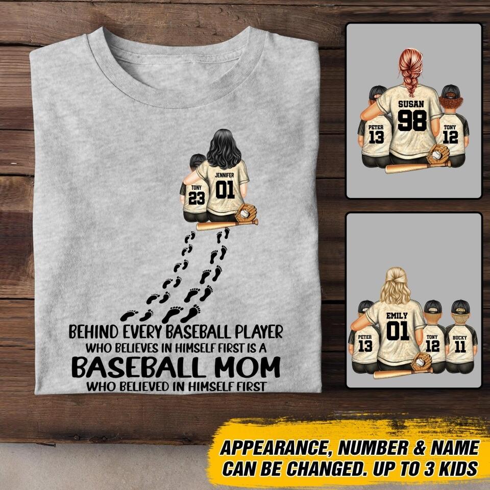 Personalized Baseball Mom Tshirt Printed 22JUY-DT20
