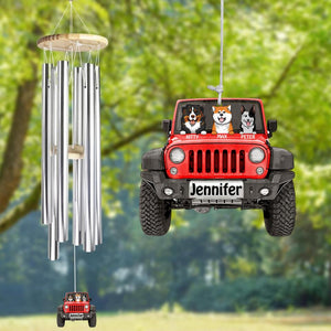 Personalized Jeep Dog Wind Chime Printed 22JUY-DT20
