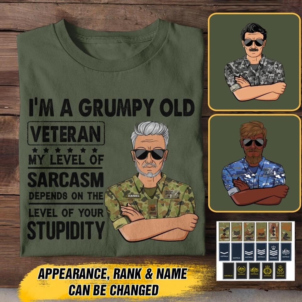 Personalized Australian Veterans's/Soldier Tshirt Printed 22JUY-HC20