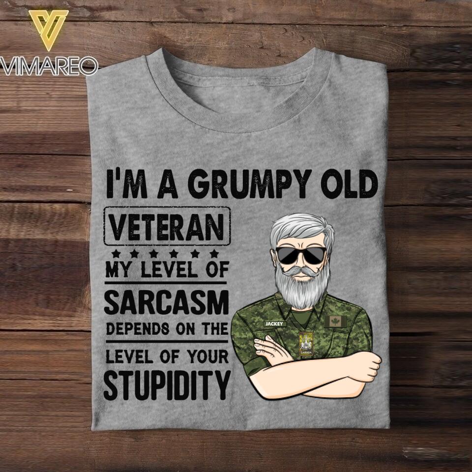 Personalized Canadian Veterans's/Soldier Tshirt Printed 22JUY-HC20